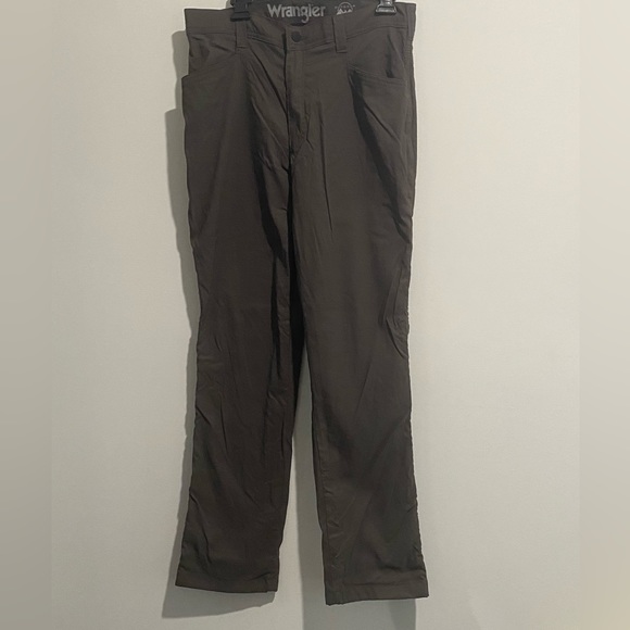 Mens Dark Gray Wrangler Thermal Winter Khaki Pants - Picture 2 of 4